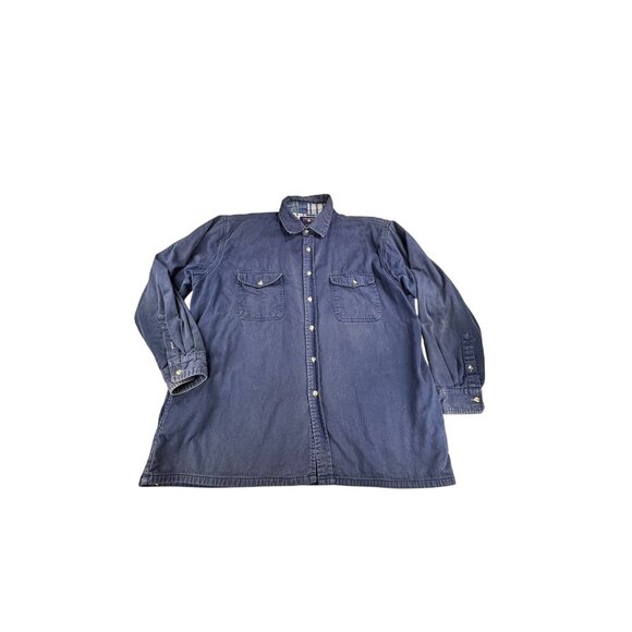 Vtg Coleman Flannel-Lined Denim Shirt Jacket Shacket Casual Outerwear Chore Barn - Picture 1 of 10